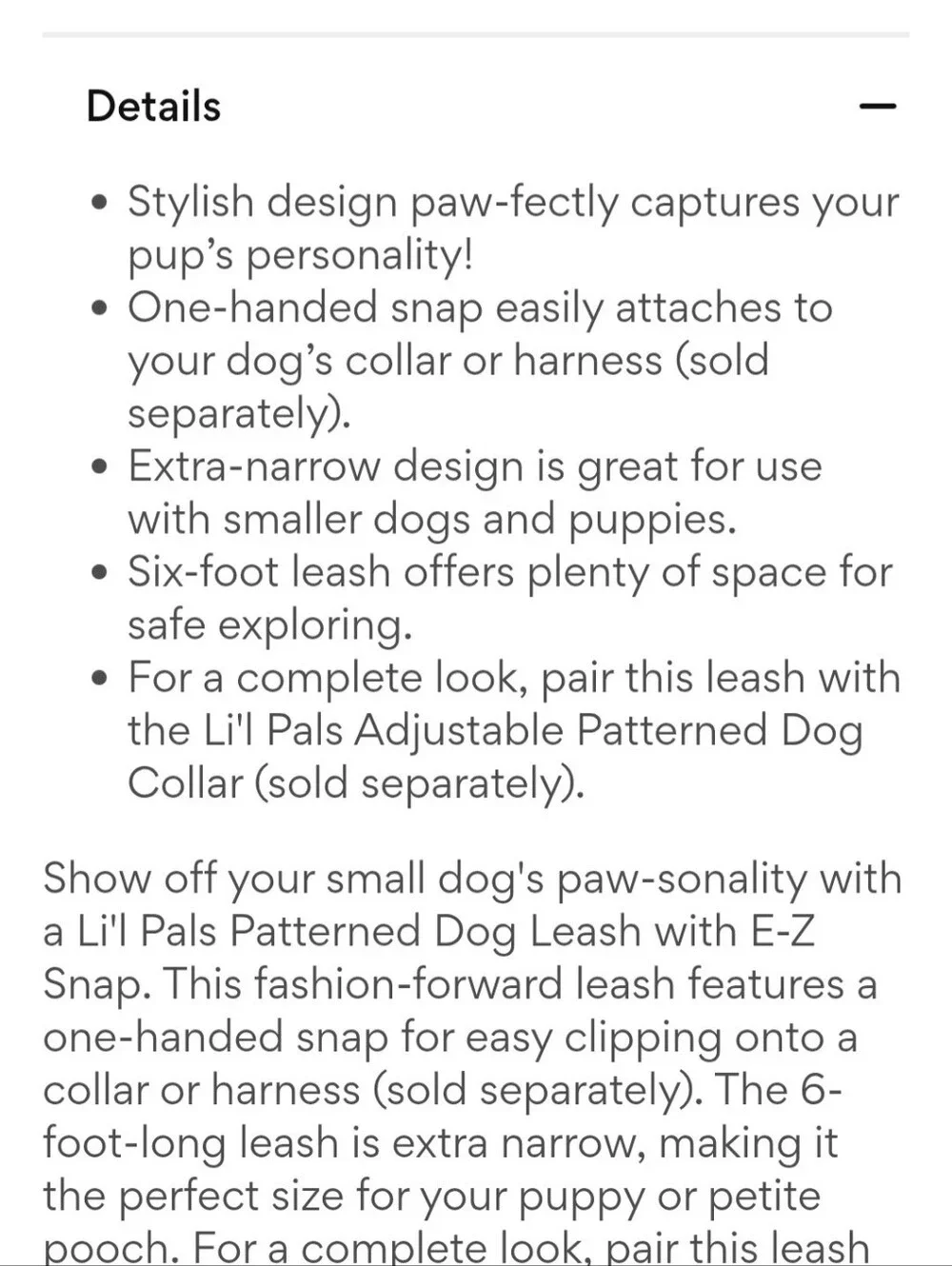 Li'l Pets Pink Tribal Harness Collar and Leash Set
